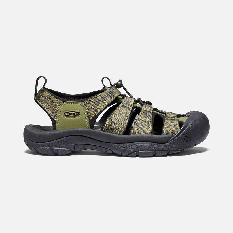 Keen Newport H2 Trekkingsandalen Herren DE-58071 Olive/Black - Keen Herrenschuhe Olivgrün